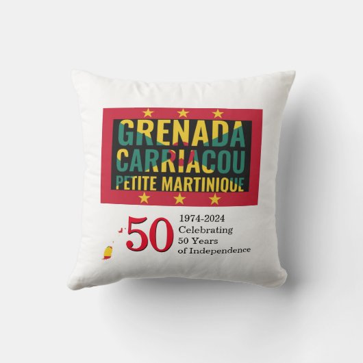 2024 GRENADIAN 50 Jahre Unabhängigkeit Kissen (Rückseite)