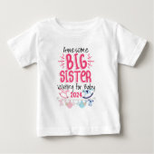 2024 Große Schwester Gewartet für Neues Baby Gesch Baby T-shirt (Vorderseite)