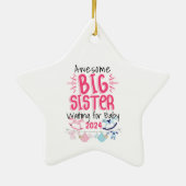 2024 Große Schwester Gewartet für Neues Baby Gesch Keramik Ornament (Hinten)