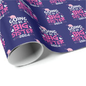 2024 Große Schwester Unicorn Herz Geschenkpapier (Rolleneckpunkt)