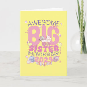 2024 Große Schwester wartet auf neues Baby Karte