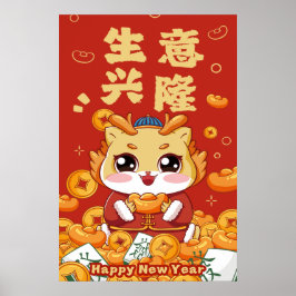 2024 Happy Chinese Lunar New Year Poster