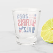 2024 Harris Walz-Demokrat, Donkey-Wahl Schnapsglas (Rückseite)