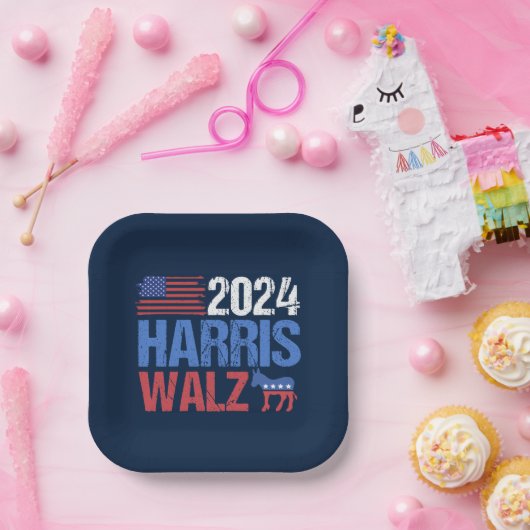 2024 Harris Walz Party Pappteller (Party)