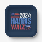 2024 Harris Walz Party Pappteller (Vorderseite)