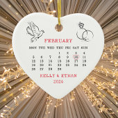 2024 Hochzeitdatum Herzkalender Verheiratet Keramik Ornament