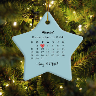 2024 Hochzeitdatum Herzkalender Verheiratete Keram Ornament