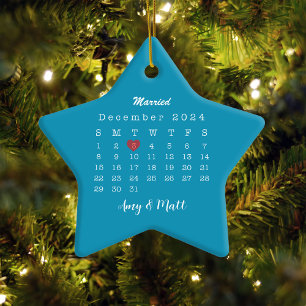 2024 Hochzeitdatum Herzkalender Verheiratete Keram Ornament