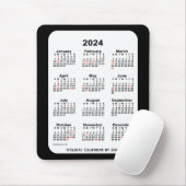 2024 Holiday Two Tone Black Calendar von Janz Mousepad (Mit Mouse)