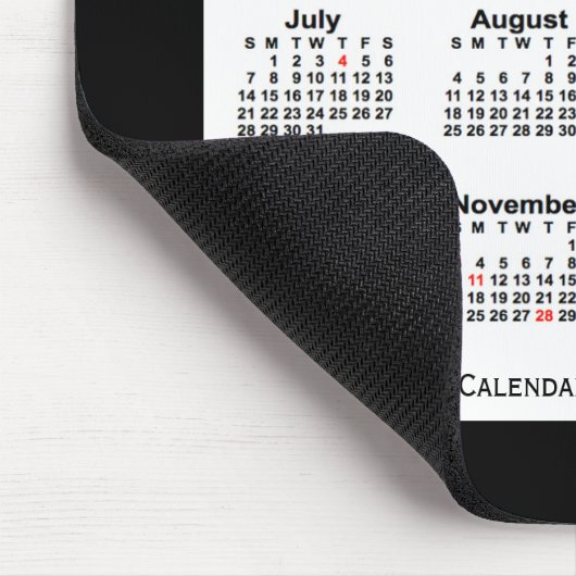 2024 Holiday Two Tone Black Calendar von Janz Mousepad (Ecke)