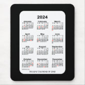 2024 Holiday Two Tone Black Calendar von Janz Mousepad (Vorne)