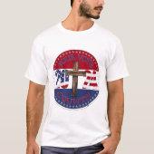 2024 Ihr Votum zählt mit Cross 2024 USA Flag T-Shirt (Vorderseite)