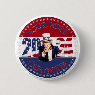 2024 Ihre Stimme zählt Uncle Sam Button