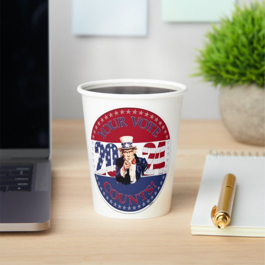 2024 Ihre Stimme zählt Uncle Sam Pappbecher (InSitu)