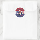 2024 Ihre Stimme zählt Uncle Sam USA Flag Runder Aufkleber (Tasche)