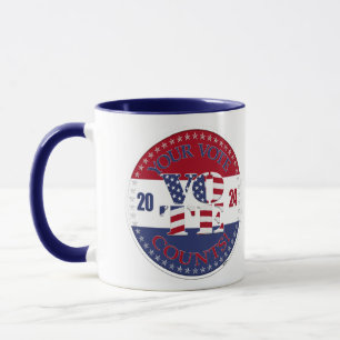 2024 Ihre Stimme zählt USA-Flagge W Ä H L E N! Tasse