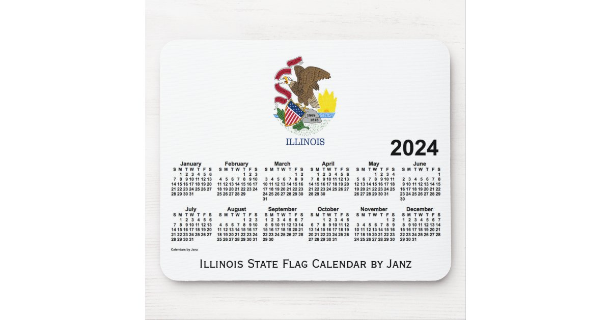 2024 Illinois State Flag Calendar by Janz Mousepad Zazzle.de