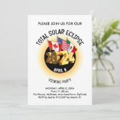 2024 INSGESAMT SOLAR ECLIPSE Flags Party ansehen Einladung (Stehend Vorderseite)