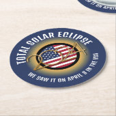 2024 INSGESAMT SOLAR ECLIPSE USA RUNDER PAPPUNTERSETZER (Angewinkelt)