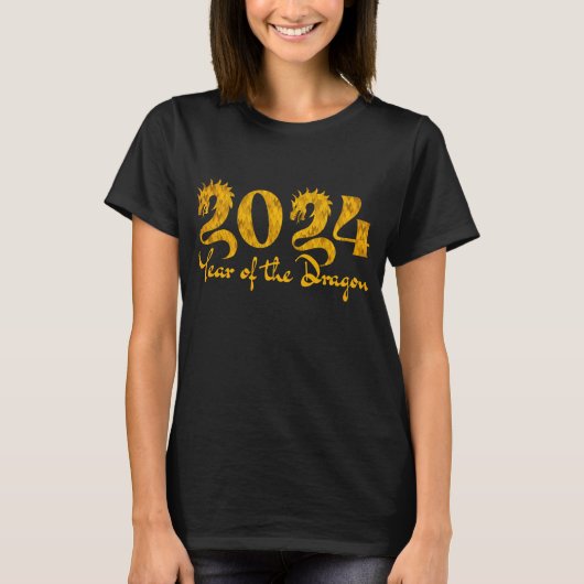 2024 JAHR DER DRAGONGOLD T-Shirt (Vorderseite)