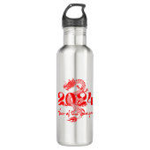 2024 Jahr des chinesischen Drachen-Neujahrs Edelstahlflasche (Vorderseite)