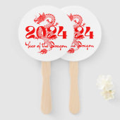 2024 Jahr des chinesischen Drachen-Neujahrs Fächer (Vorne und Hinten)