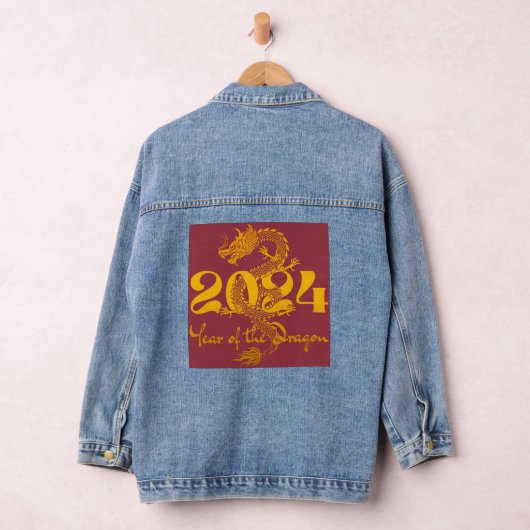 2024 Jahr des chinesischen Drachen-Neujahrs Jeansjacke (Hangar)
