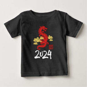 2024 Jahr des Drachen Frohes Neues Jahr Baby T-shirt