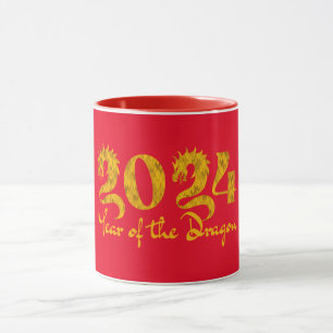 2024 JAHR DES DRACHEN GOLD TASSE