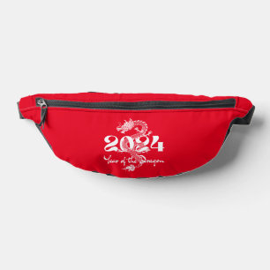 2024 Jahr des Drachen in Weiß Bauchtasche
