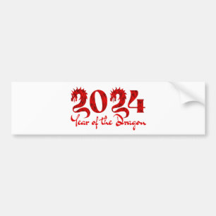 2024 JAHR DES DRACHEN ROT AUTOAUFKLEBER