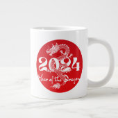 2024 Jahr des Drachen rot weiß Jumbo-Tasse (Rechts)