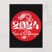 2024 Jahr des Drachen rot weiß