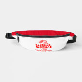 2024 Jahr des Drachen weiß rot Bauchtasche (Vorderseite)