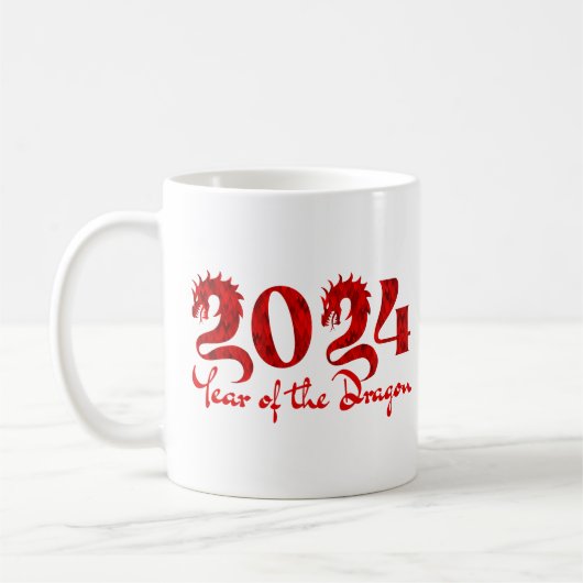 2024 JAHR DES DRAGONS ROT KAFFEETASSE (Links)