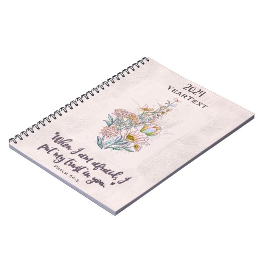 2024-Jahr-Notebook Psalm 56:3 Notizblock (Linke Seite)