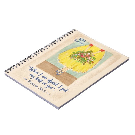 2024-Jahr-Notebook Psalm 56:3 Notizblock (Linke Seite)