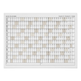 2024-Jahr-Planer-Büroorganisationskalender Poster