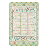2024 Jahre Kalender Viktorianisch Jugendstil | Ben Mini Klemmbrett (Rückseite)