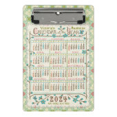 2024 Jahre Kalender Viktorianisch Jugendstil | Ben Mini Klemmbrett (Vorderseite)