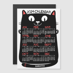 2024 Jahreskalender Mittelalter Schwarze Katze Mon Magneteinladung