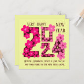 2024: JEDES JAHR GREETING KARTE (Vorderseite/Rückseite Beispiel)