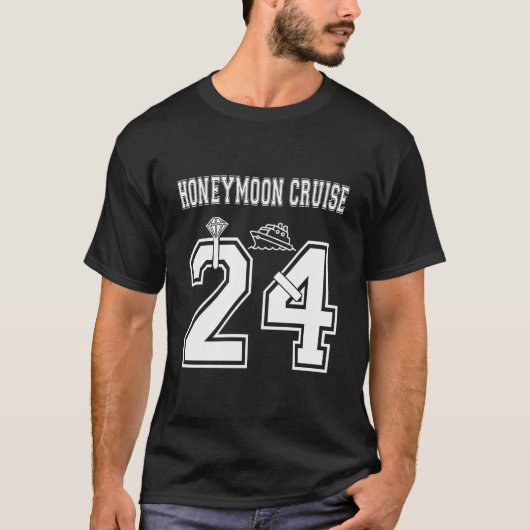 2024 Just Married Honeymoon Cruise Newlyweds Ehefr T-Shirt (Vorderseite)