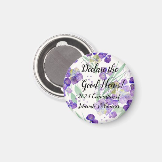2024 JW Convention Hydrangea petals customizable Magnet (Vorderseite/Rückseite)