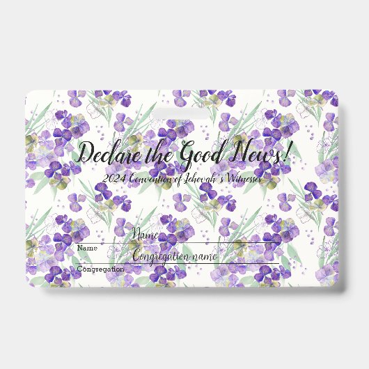 2024 JW convention Hydrangeas  Ausweis (Vorderseite)