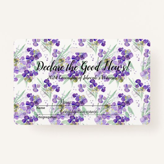 2024 JW convention Hydrangeas Ausweis (Vorderseite)