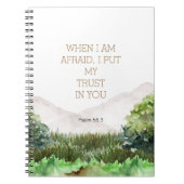 2024 JW Jahr Text Psalm 56:3 Wald Wasserfarbe Notizblock (Vorderseite)