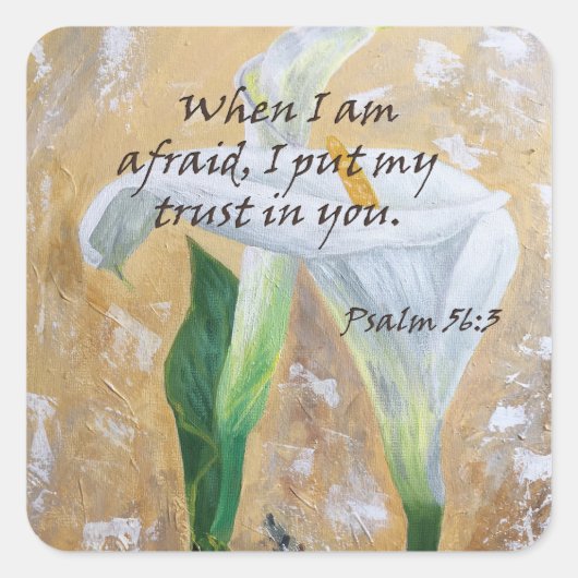 2024 JW year text Psalm 56:3 Quadratischer Aufkleber (Vorderseite)