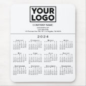 2024 Kalendar Company Logo und Text auf Weiß Mousepad (Vorne)