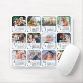 2024 Kalender 12 Familienfoto Collage US Holidays Mousepad (Mit Mouse)